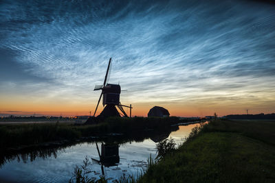 Scenic view of river against sky during sunset