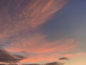 Low angle view of orange sky