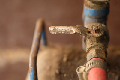 Close-up of rusty valve