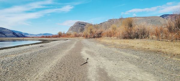 Scenic view of land against sky