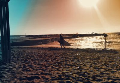 Scenic view of sea during sunset