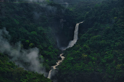 Scenic view of waterfall