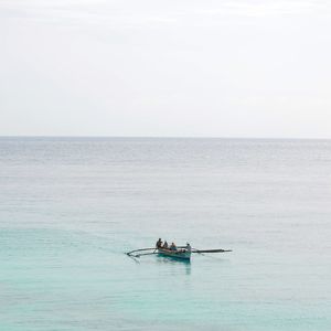 View of boating in calm sea