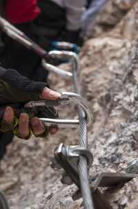 Man holding rope