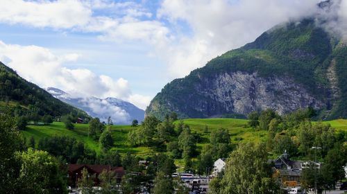 Scenic view of mountains against sky