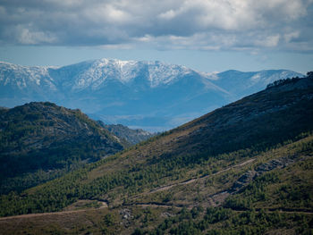 Scenic view of mountains against sky