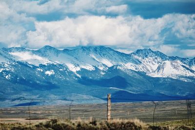 Scenic view of mountains against sky