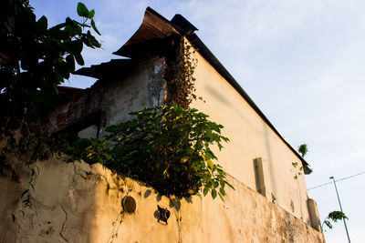 Low angle view of house against sky