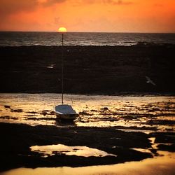 Scenic view of sea at sunset