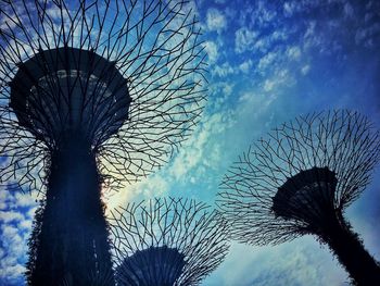 Low angle view of silhouette tree against sky