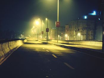 Empty road at night