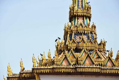 Low angle view of temple building against sky