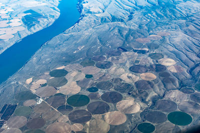 High angle view of snowcapped mountain