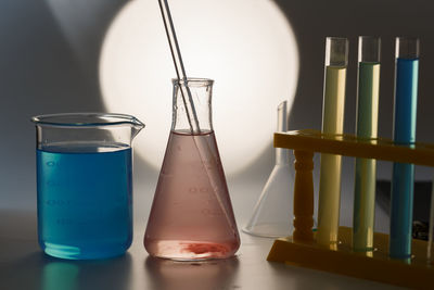 Chemical in containers at laboratory