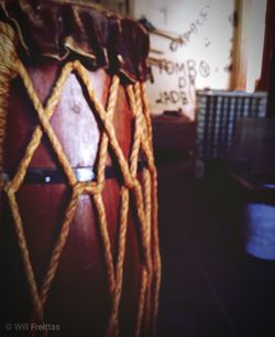 Close-up of tied up hanging