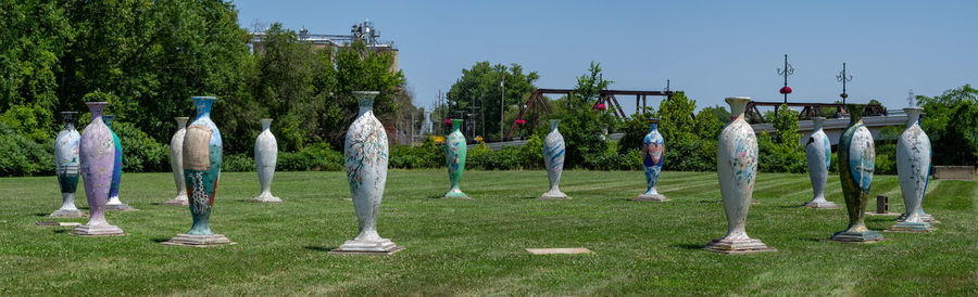 Panoramic view of trees in park against sky