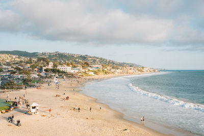 High angle view of beach against sky