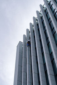 Scenery of work cleaning windows of a building