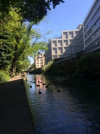 View of canal along buildings