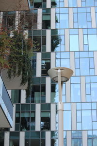 Low angle view of modern building against sky