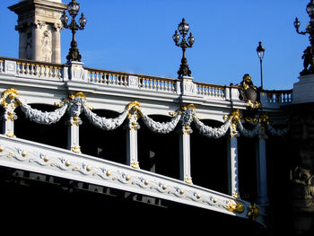 Low angle view of built structure against clear sky