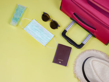 High angle view of sunglasses on table
