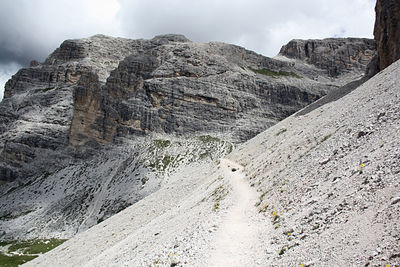 Scenic view of rocky mountains against sky