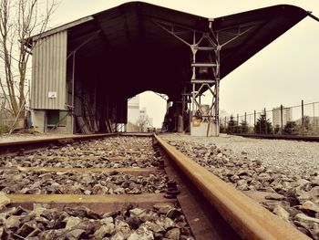 Railroad tracks against sky