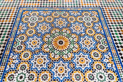 Full frame shot of multi colored tiled floor