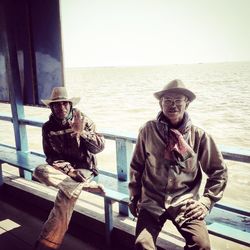 Woman sitting on bench