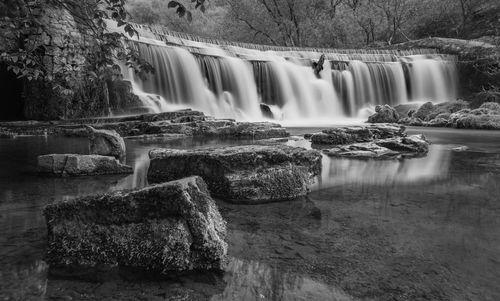 Scenic view of waterfall