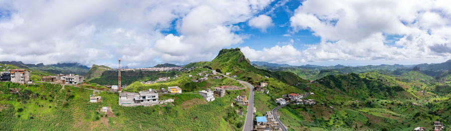 Scenic view of mountains against sky