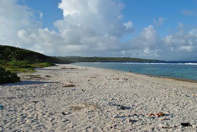 Scenic view of beach against sky