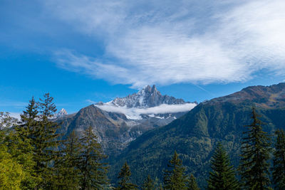 Scenic view of mountains against sky chamonix 