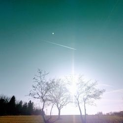 Scenic view of vapor trails in sky