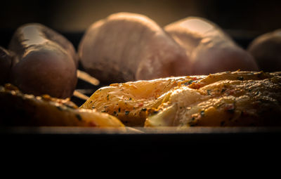 Close-up of bread on table