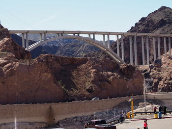 Bridge over river against clear sky
