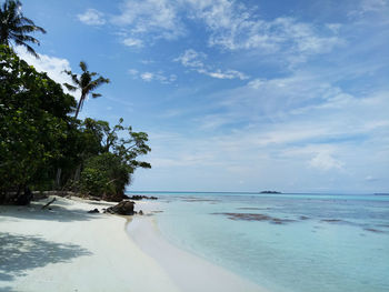 Scenic view of sea against sky. sunset beach, karimunjawa