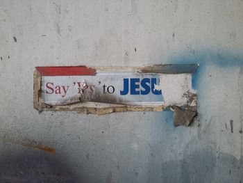 Information sign on wall