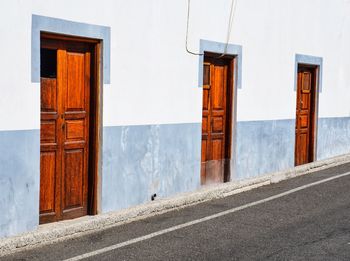 Close-up of open door