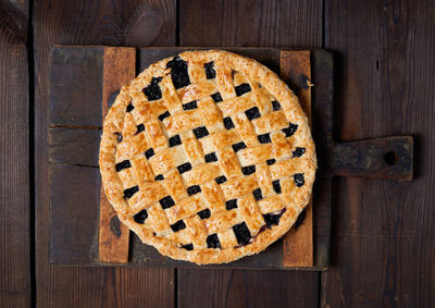 Directly above shot of bread on wood