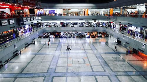 High angle view of people at airport