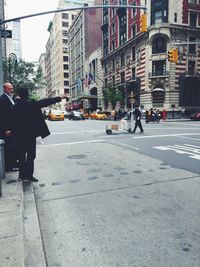 Man walking on city street