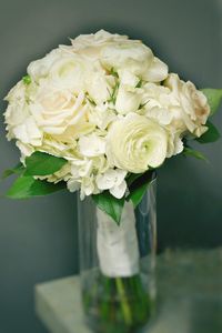 Close-up of white rose bouquet