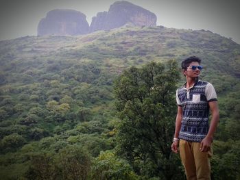 Man hiking on mountain