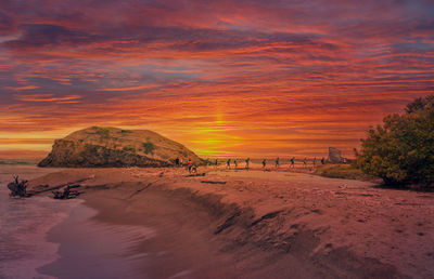 Scenic view of landscape against sky during sunset