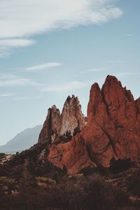 Scenic view of rocky mountains against sky