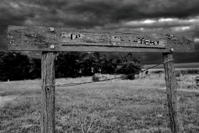 Scenic view of field against cloudy sky