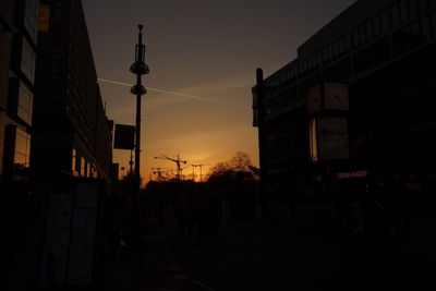 View of city at sunset