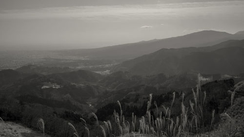 Scenic view of mountains against sky